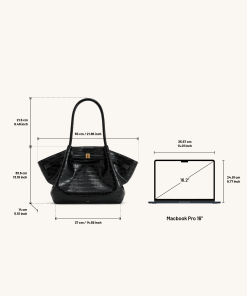 Alternative view of Hana Large Tote Bag - Black Croc