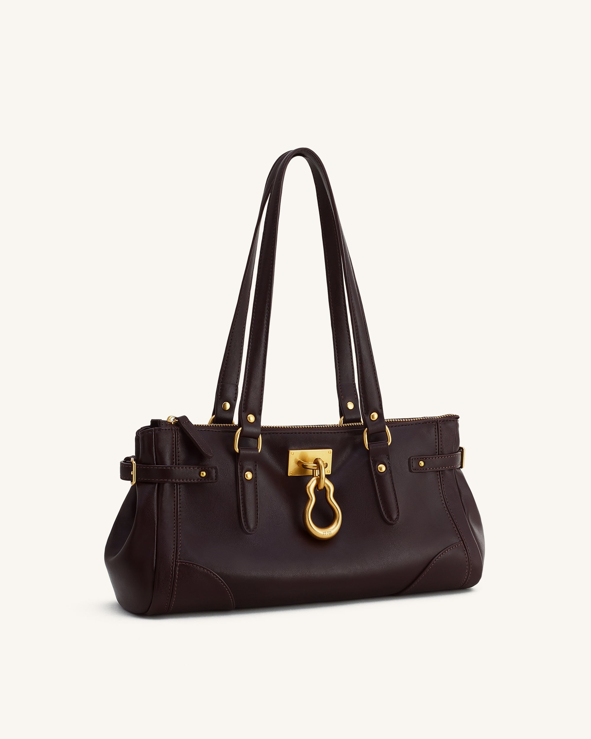 Yvette Elongated Tote Bag - Dark Brown - Image 2