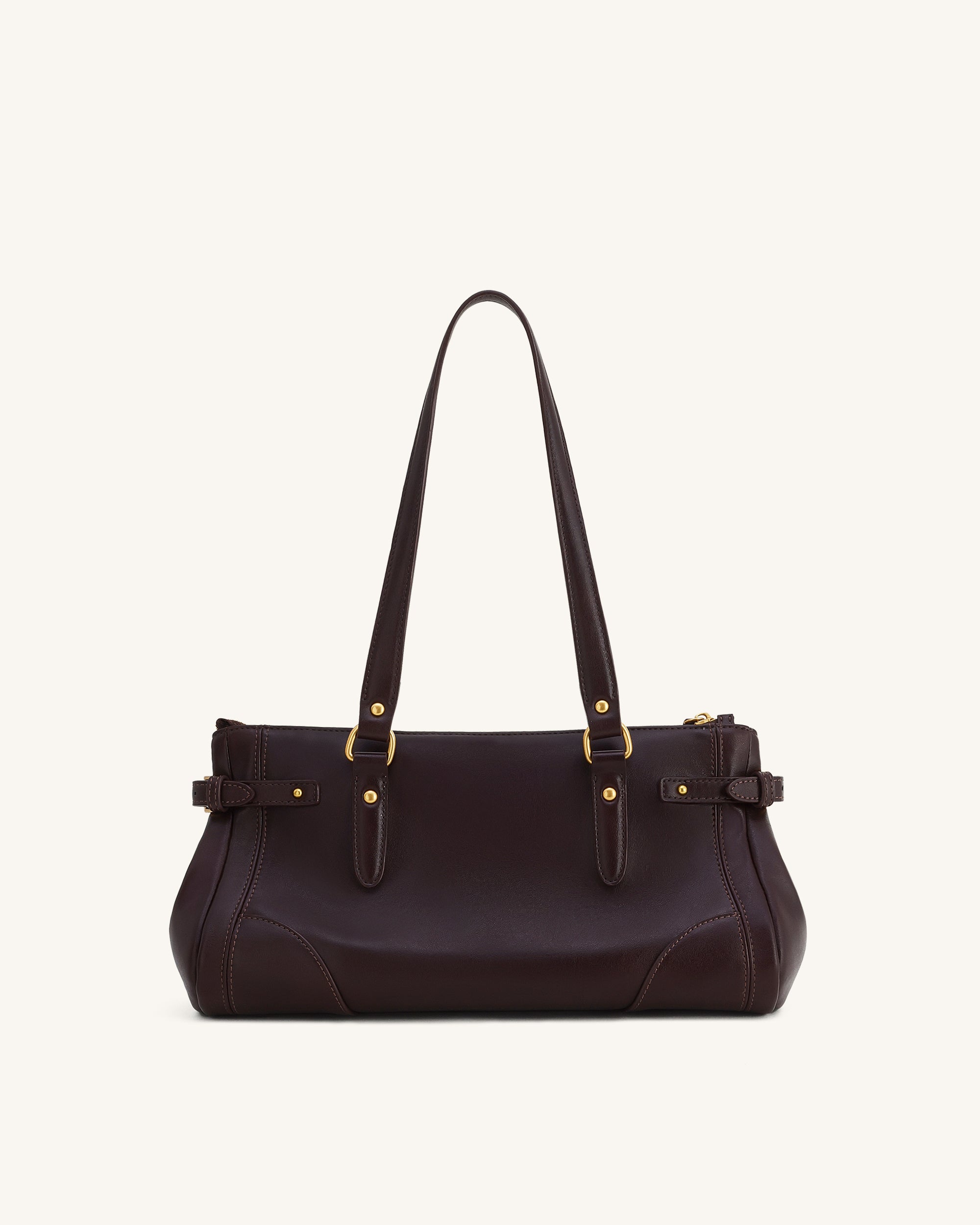 Yvette Elongated Tote Bag - Dark Brown - Image 3