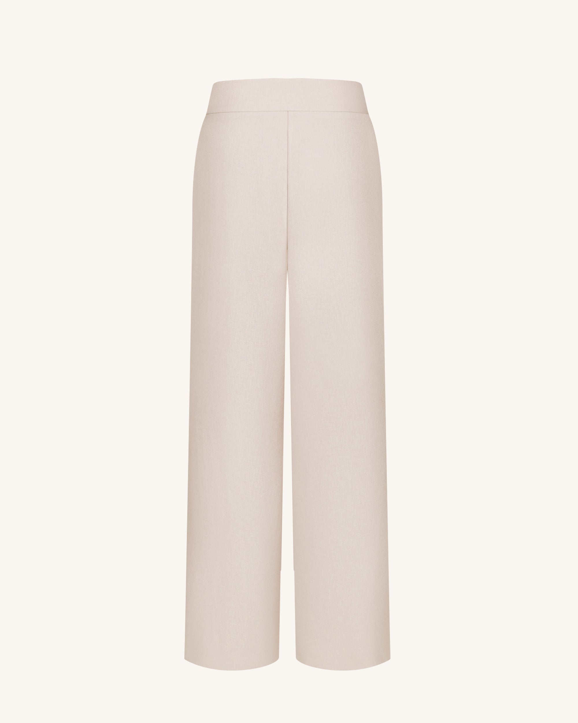 Pleated Wide-Leg Trousers - Beige - Image 7