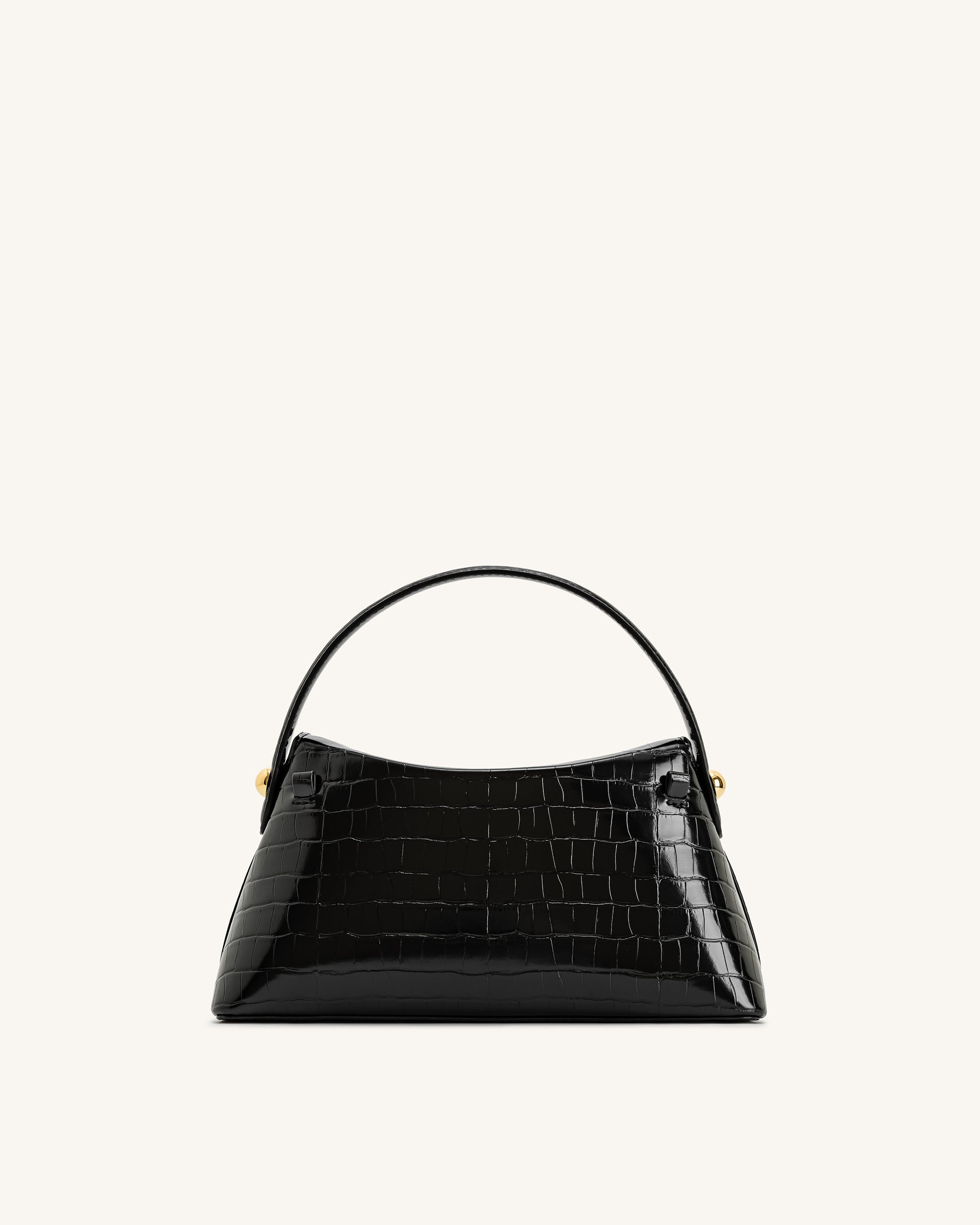 Talia Top Handle Bag - Black Croc - Image 4