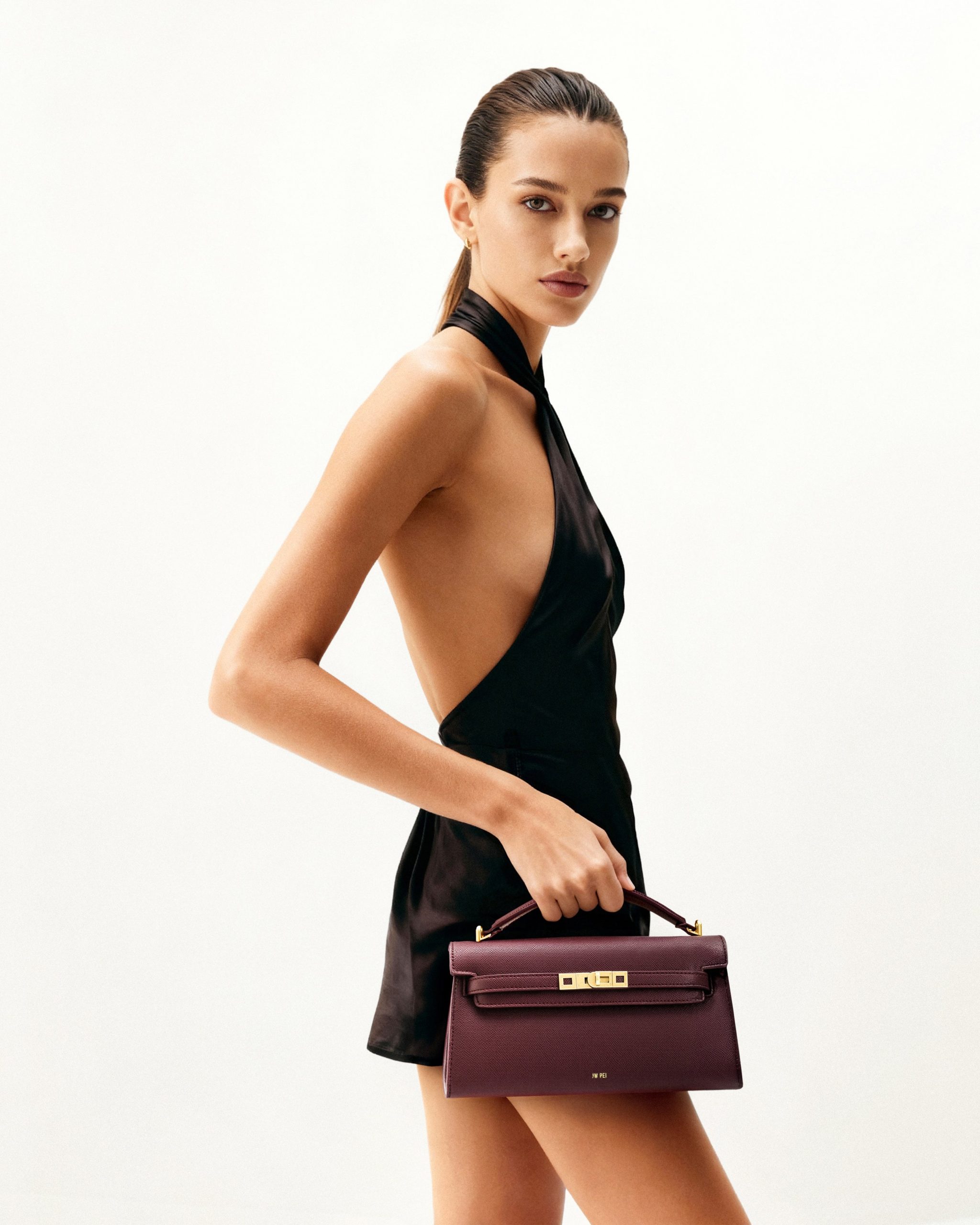 Noor Top Handle Bag - Deep Burgundy - Image 2