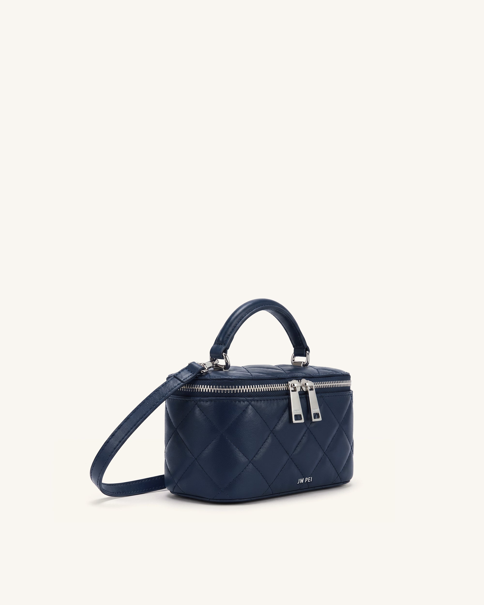 Vivienne Quilted Vanity Top Handle Bag - Navy - Image 2