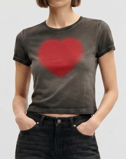 Alternative view of The Shrunken Faded Love T-shirt - Washed Black