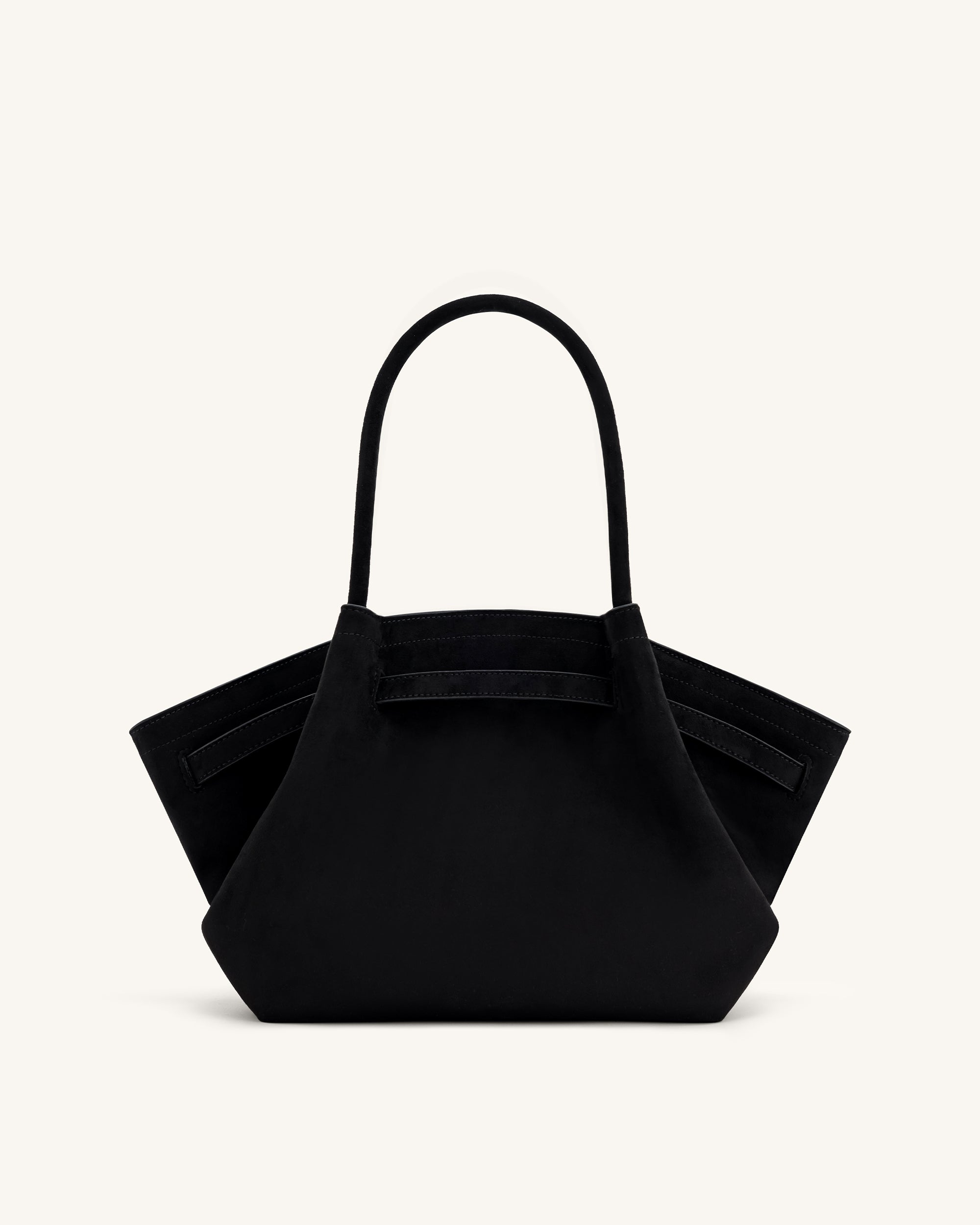 Hana Medium Faux Suede Tote Bag - Black - Image 5