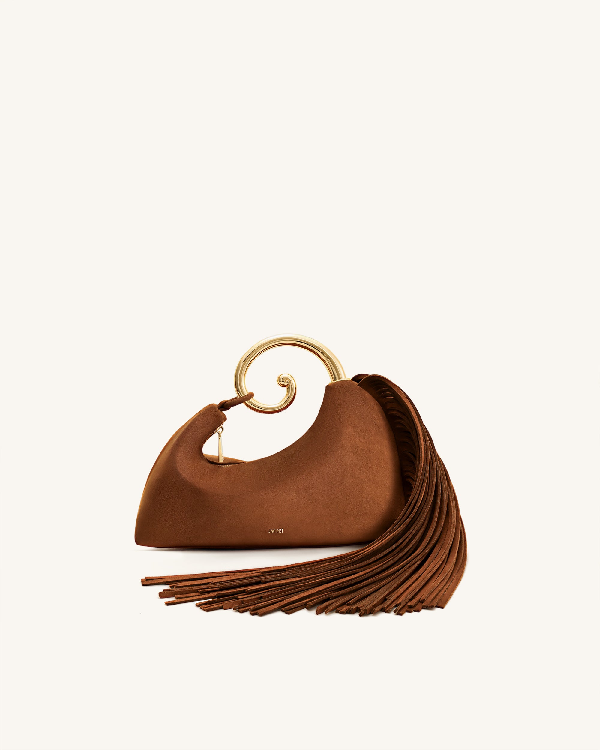 Nell Fringe Hardware Top Handle Bag - Mocha Brown - Image 2