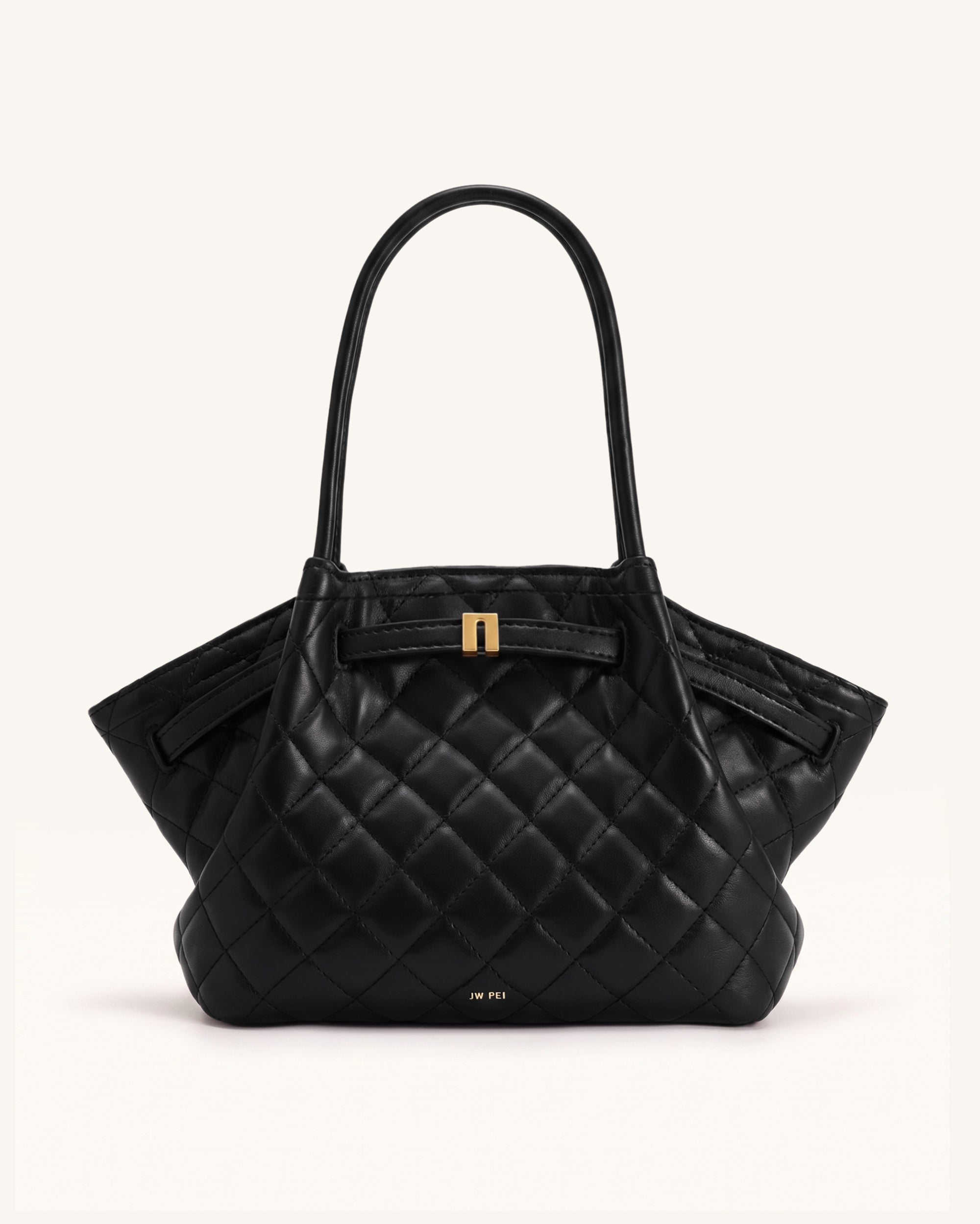 Hana Large Quilting Tote Bag - Charcoal Black