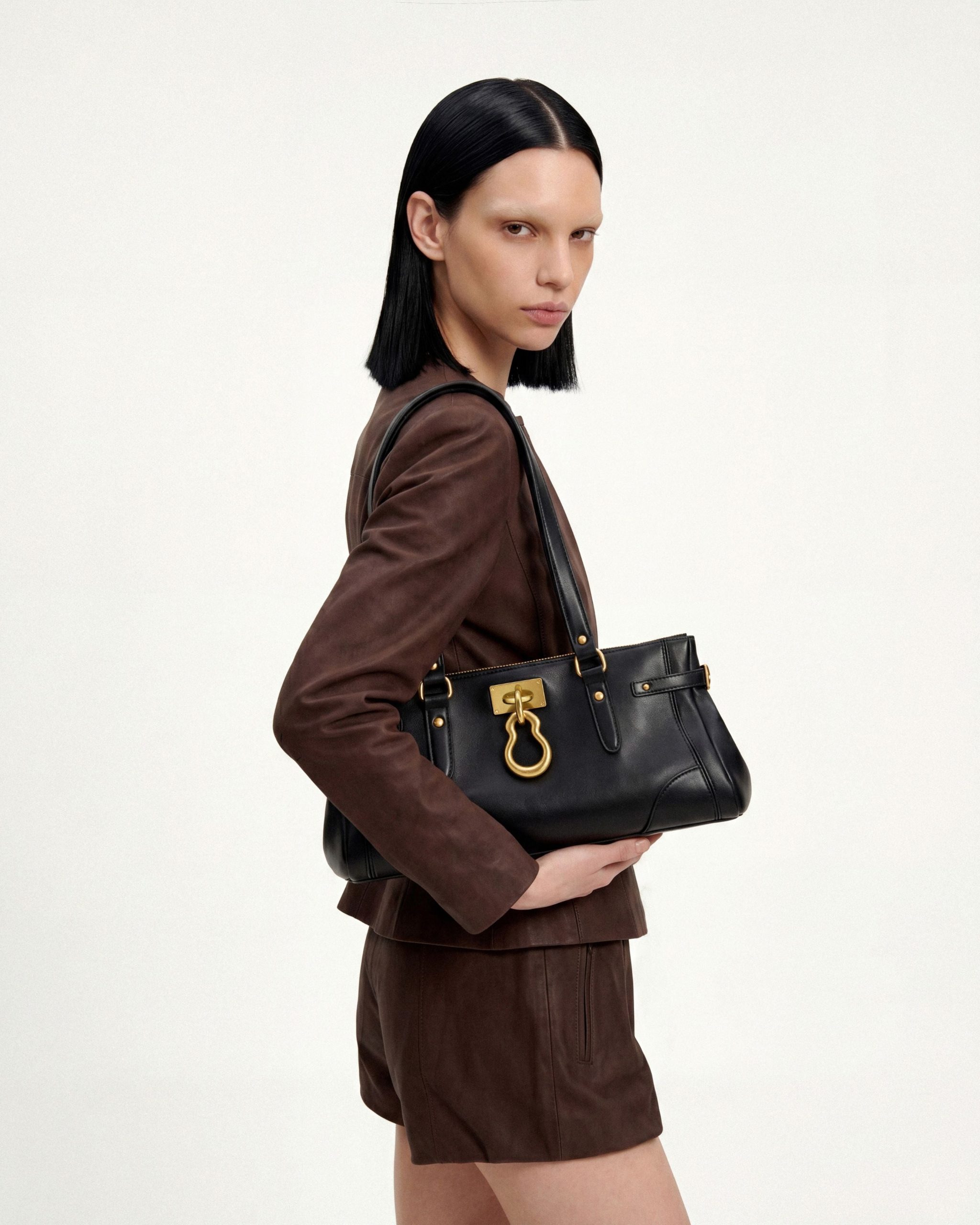 Yvette Elongated Tote Bag - Black - Image 2