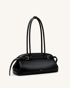 Alternative view of Arden Belt Detail East-West Shoulder Bag - Black