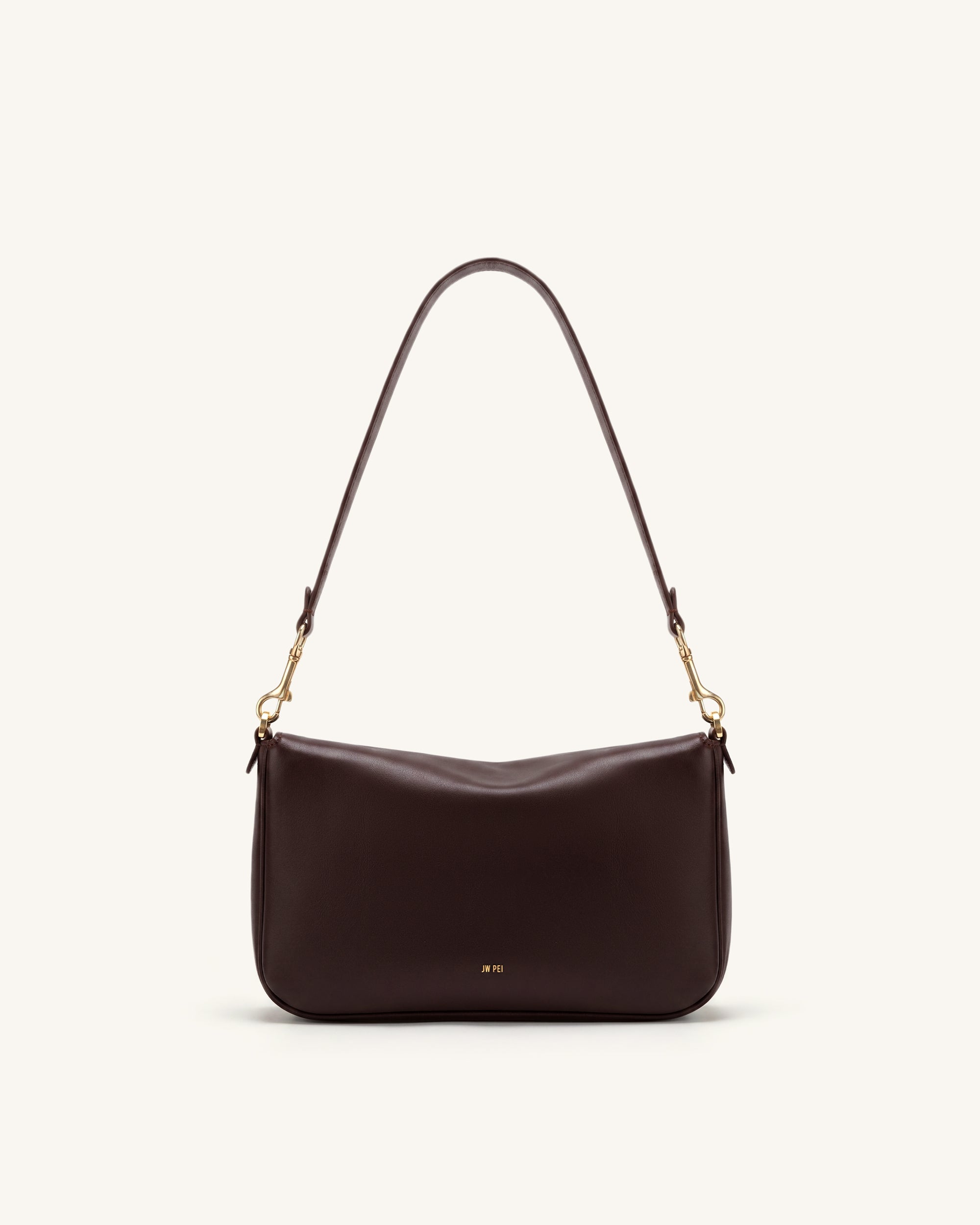 Sofia Classic Flap Shoulder Bag - Dark Brown - Image 3
