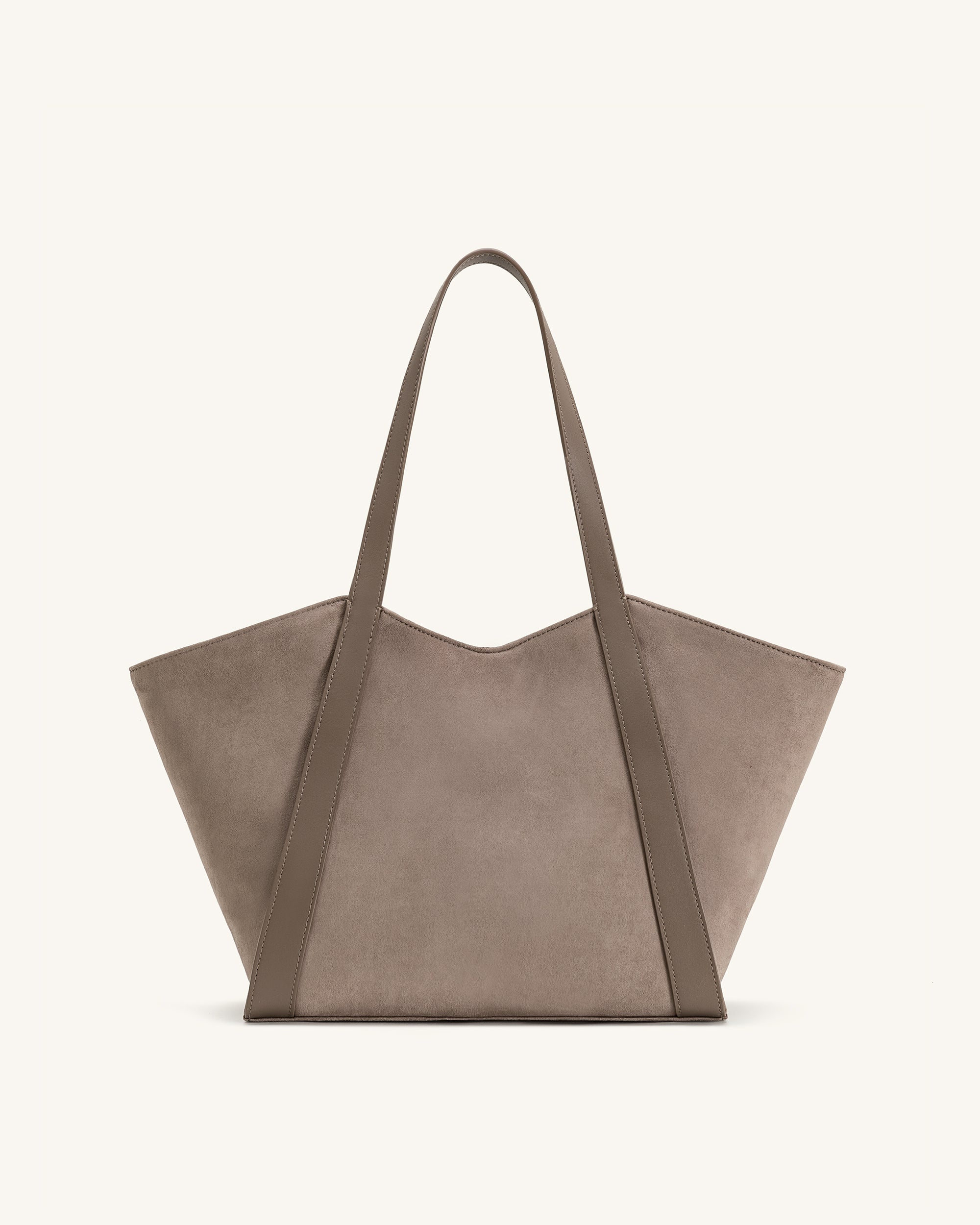 Kiana Large Capacity Faux Suede Tote Bag - Taupe - Image 3