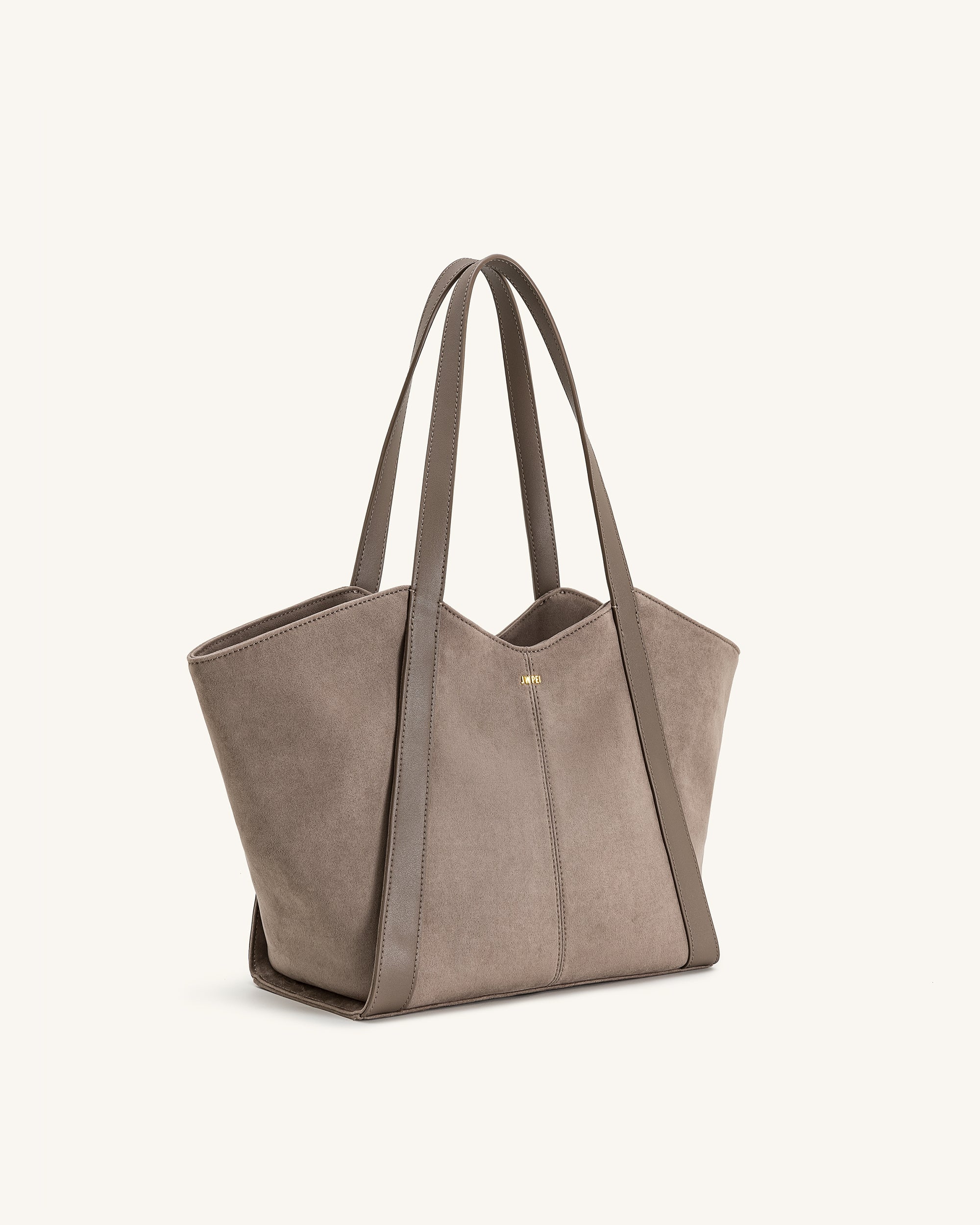 Kiana Large Capacity Faux Suede Tote Bag - Taupe - Image 2