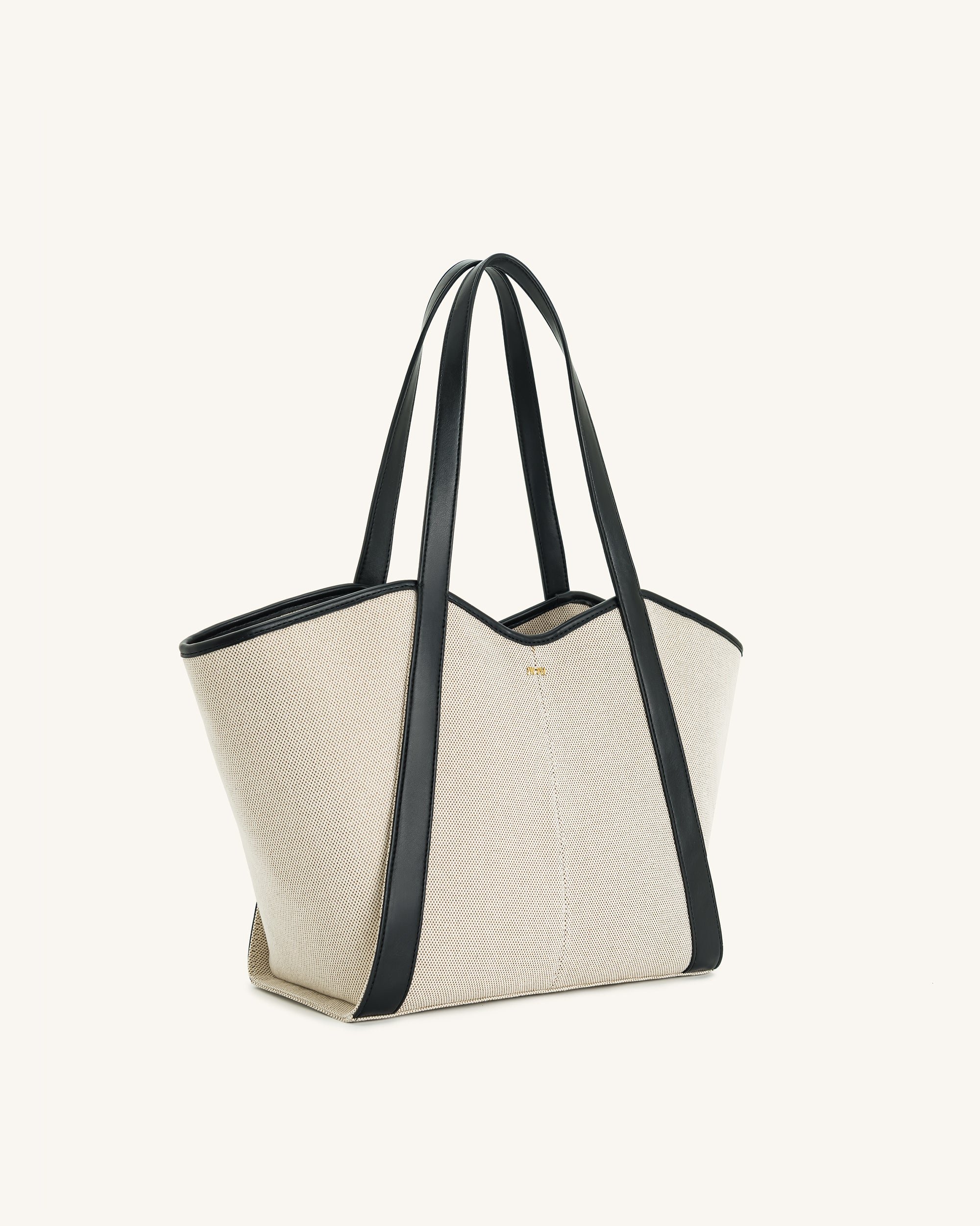 Kiana Large Capacity Tote Bag - Black Canvas - Image 2
