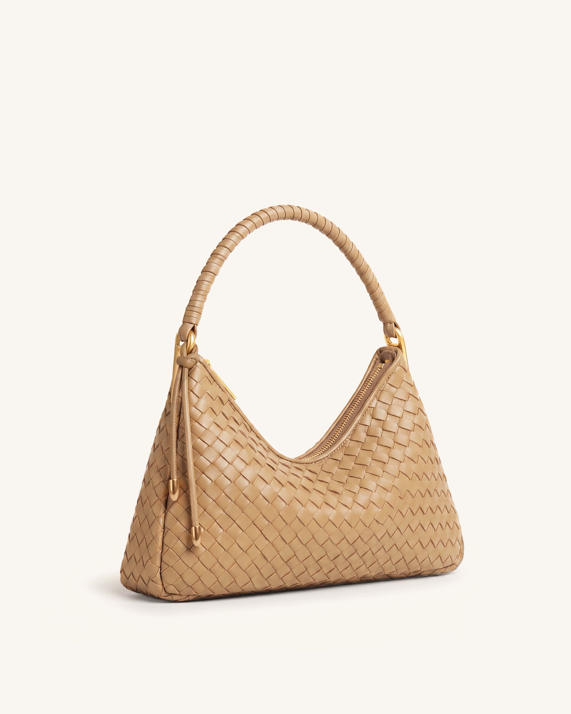 Lorena Woven Shoulder Bag - Camel - Image 2