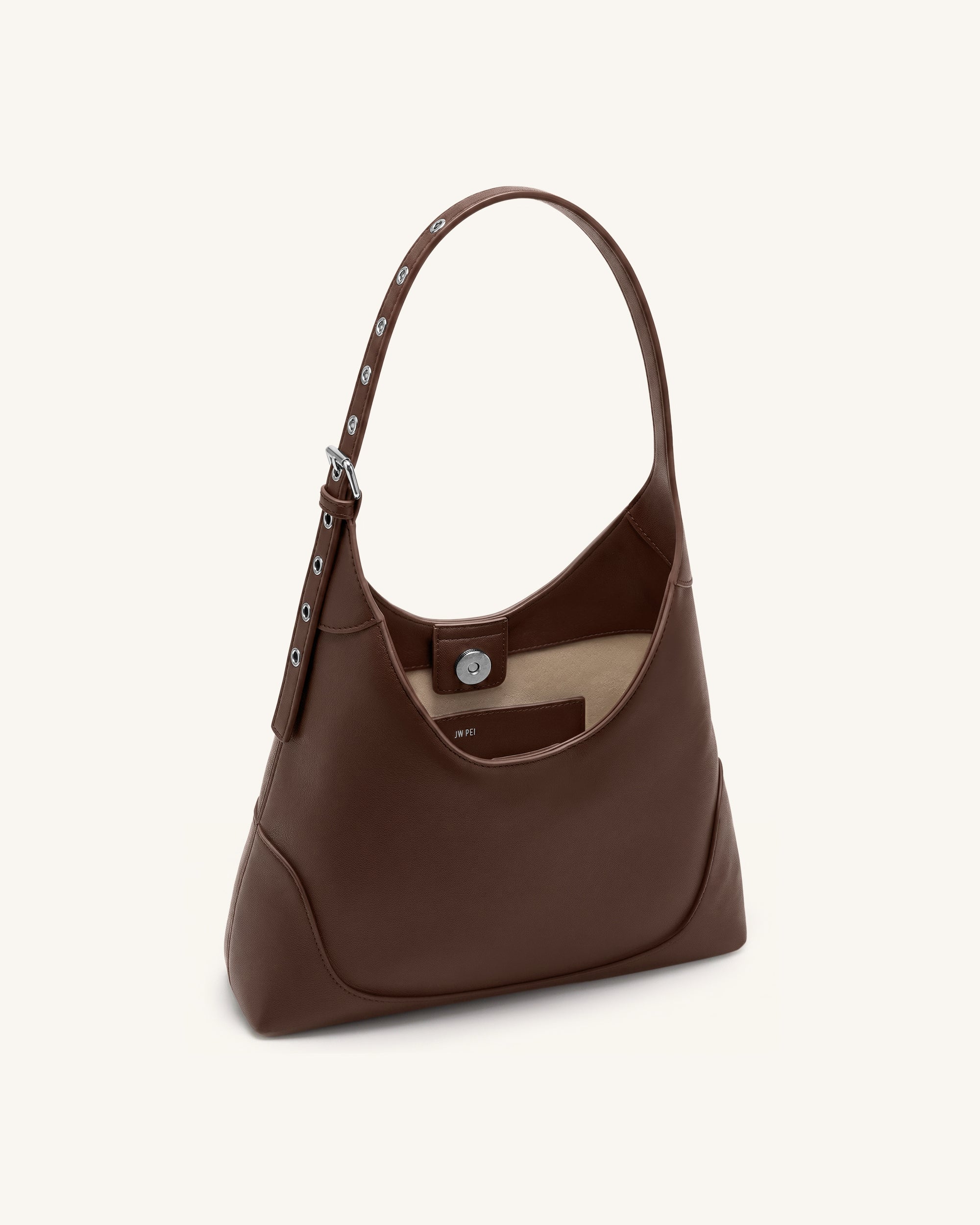 Willow Soft Hobo Shoulder Bag - Dark Brown - Image 4