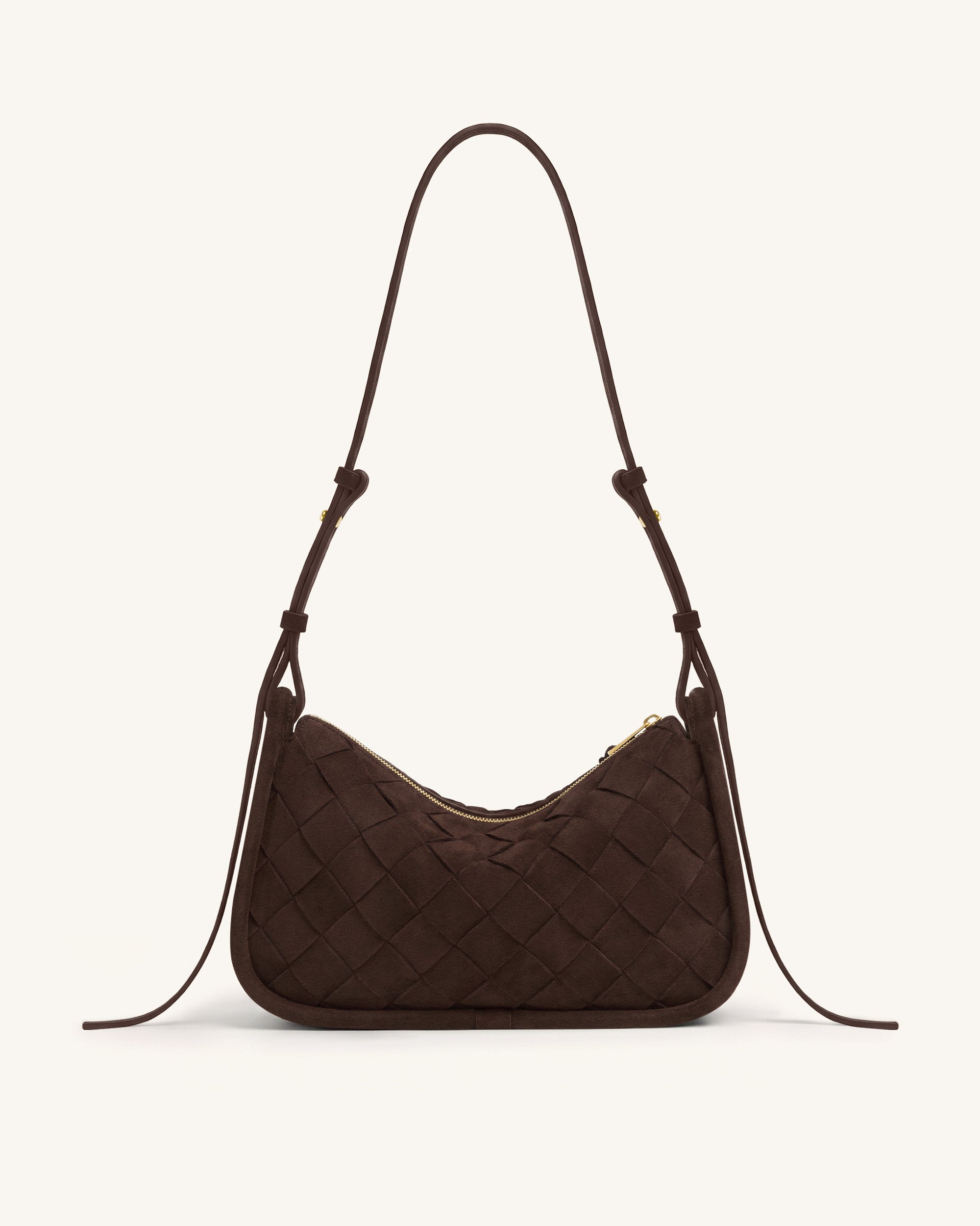 Zirelle Woven Faux Suede Hobo Bag - Brown - Image 3
