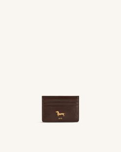 Maeve Dachshund Metal Emblem Card Holder - Chocolate