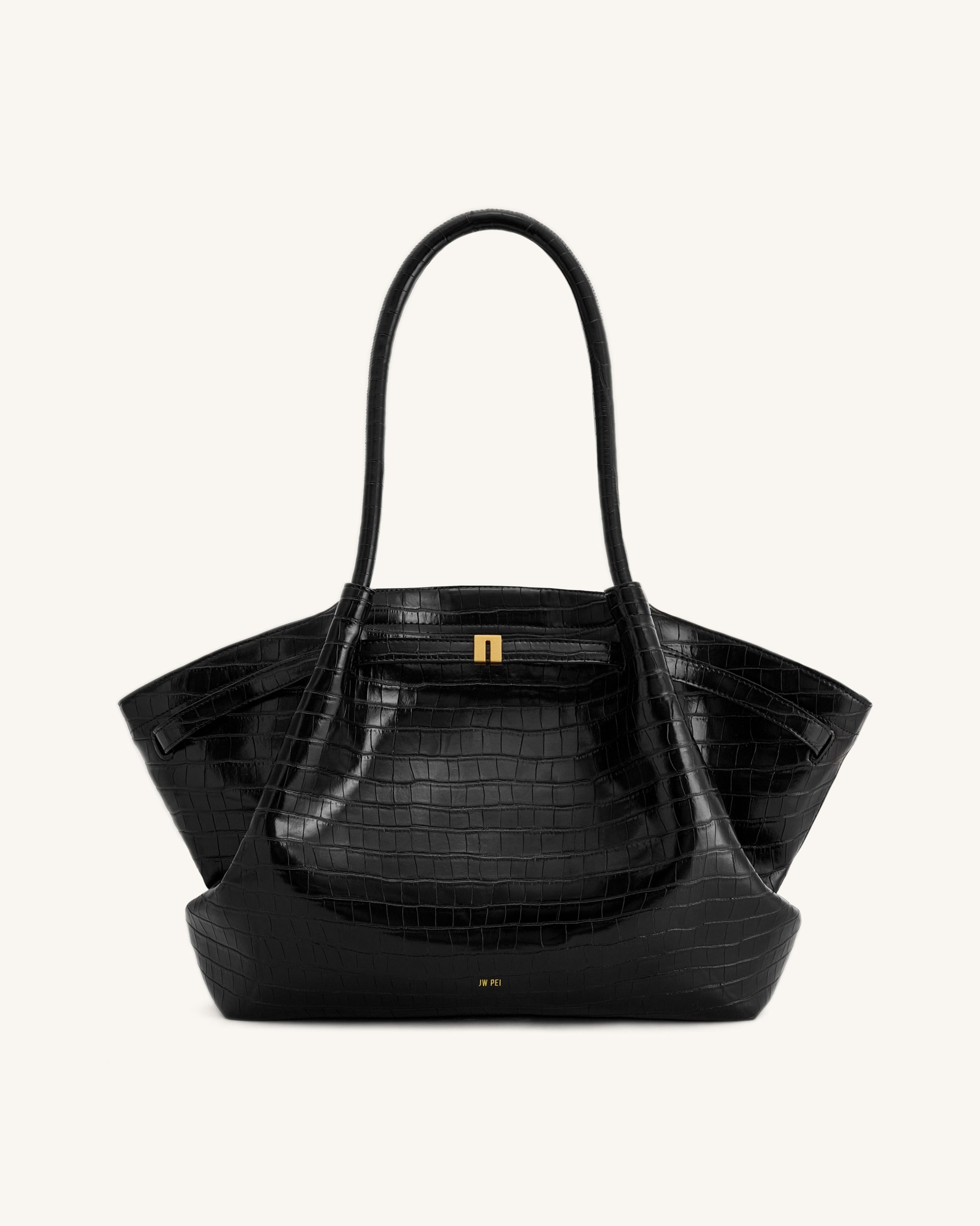Hana Large Tote Bag - Black Croc