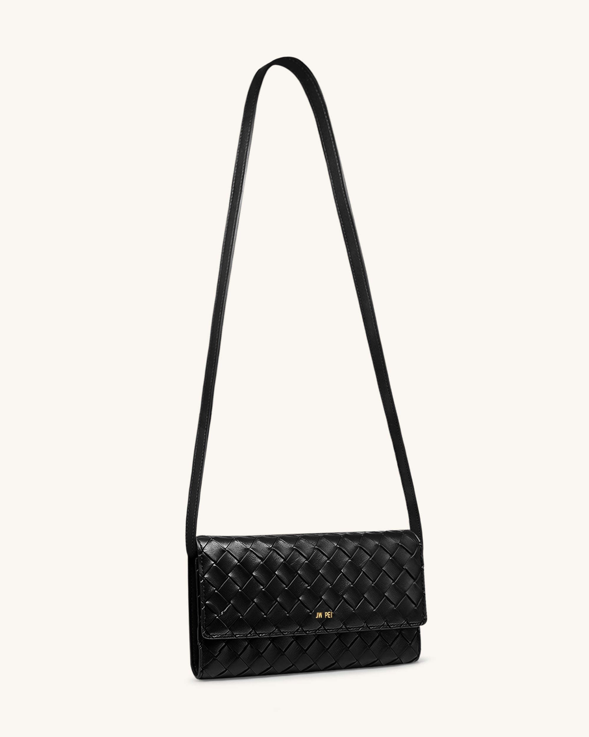 Woven Texture Flap Wallet - Black - Image 2