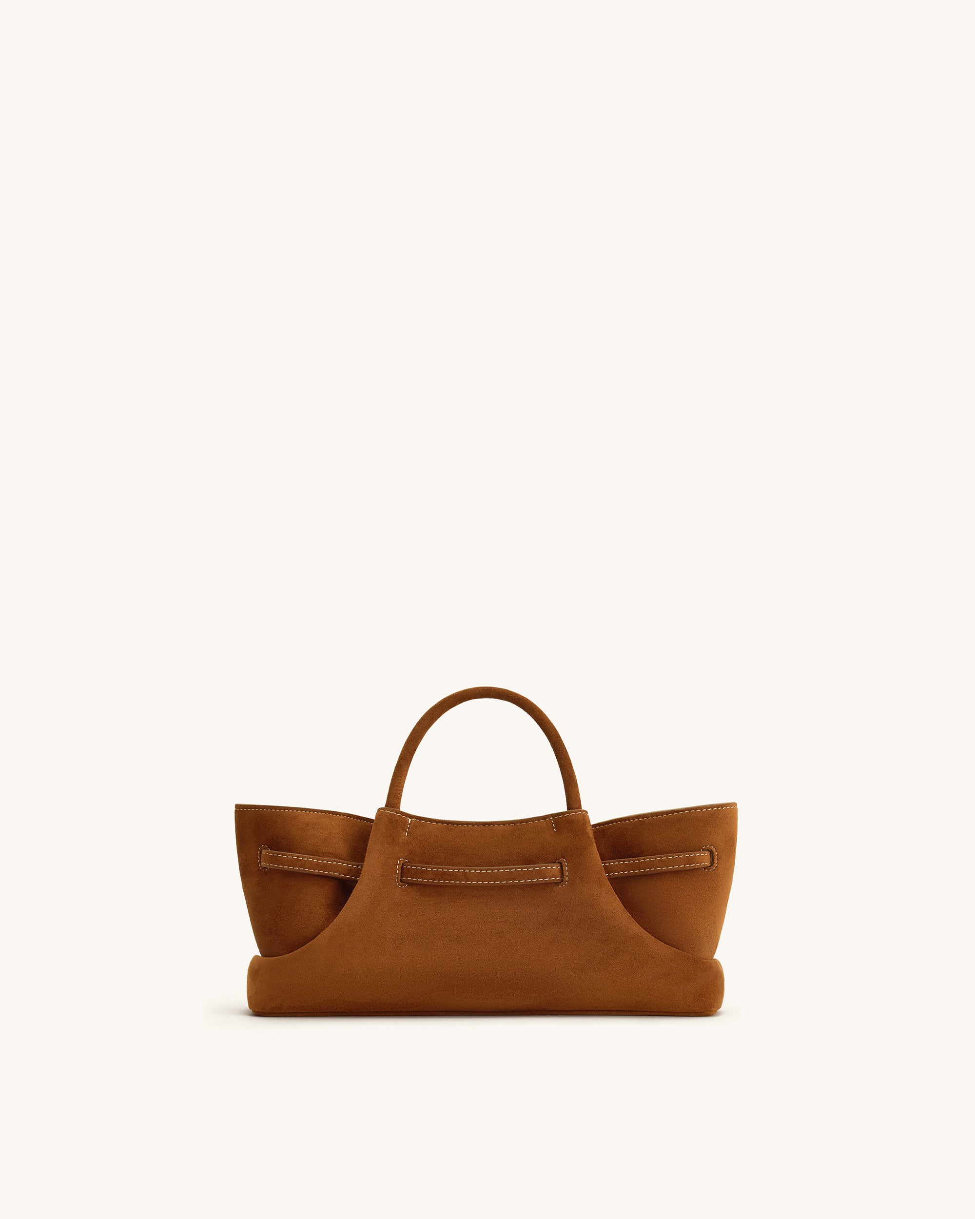 Maeve Dachshund Metal Charm Faux Suede Tote Bag - Brown - Image 5