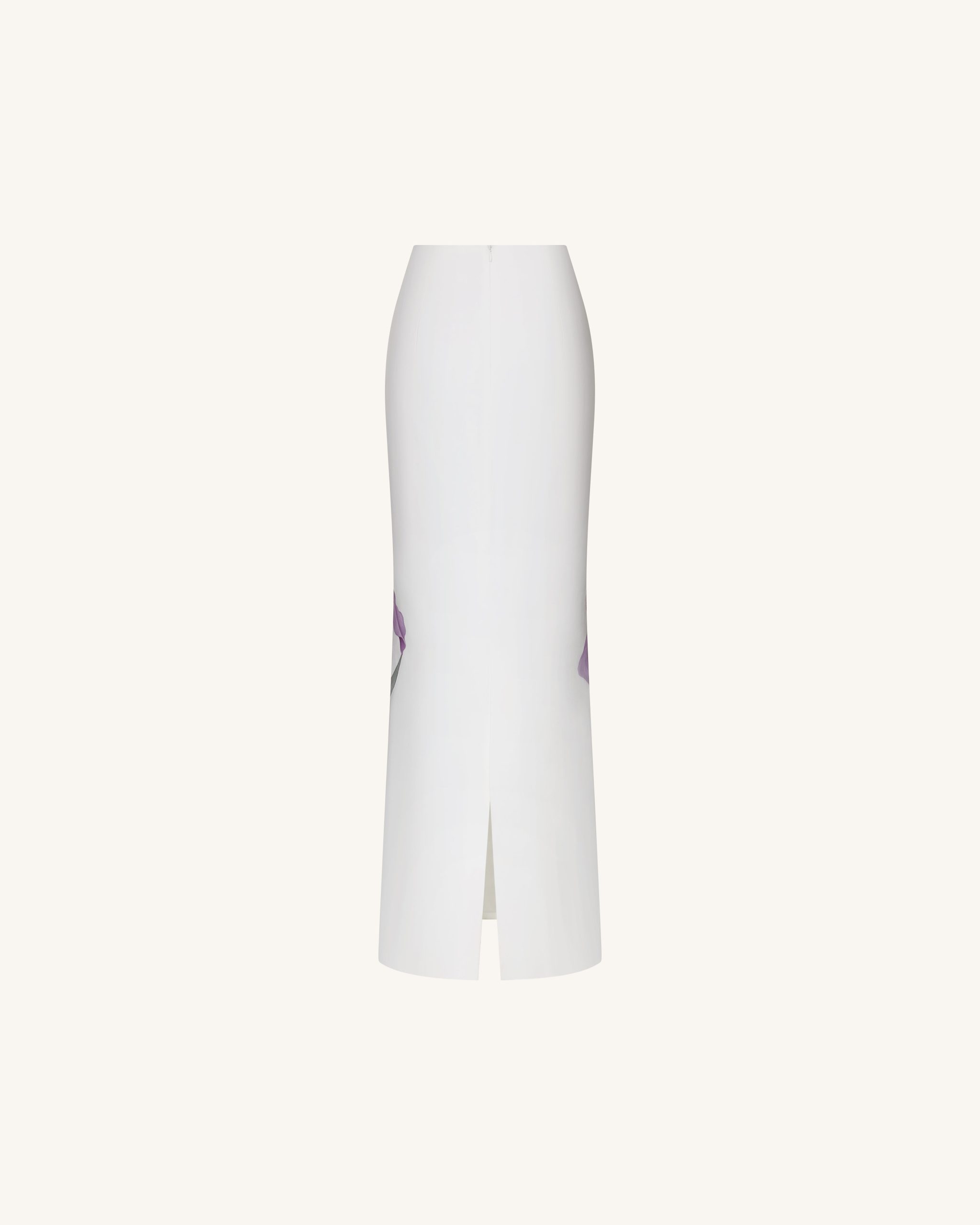 Iris Motif Maxi Skirt - White - Image 3