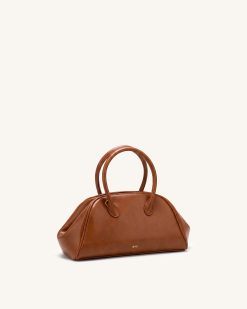 Alternative view of Veda Vintage Finish Bowler Bag - Saddle Brown
