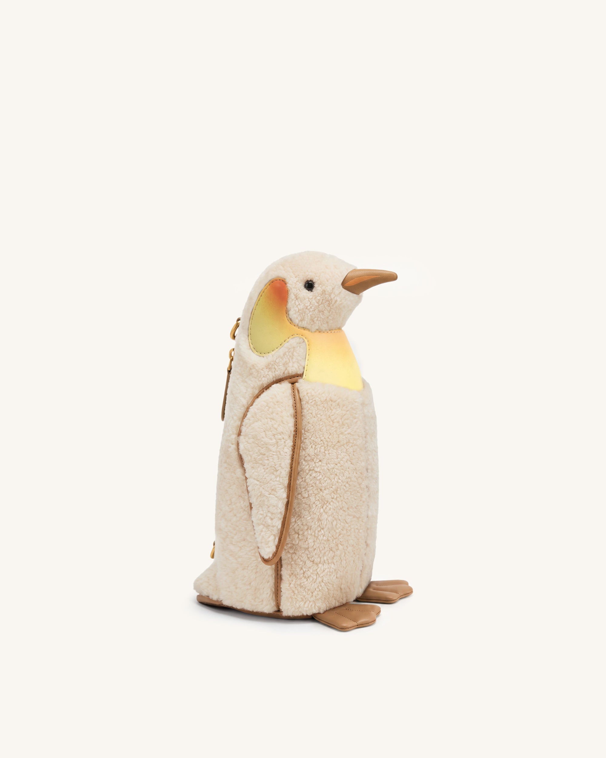 Pia Penguin Faux Fur Crossbody Bag - Off White
