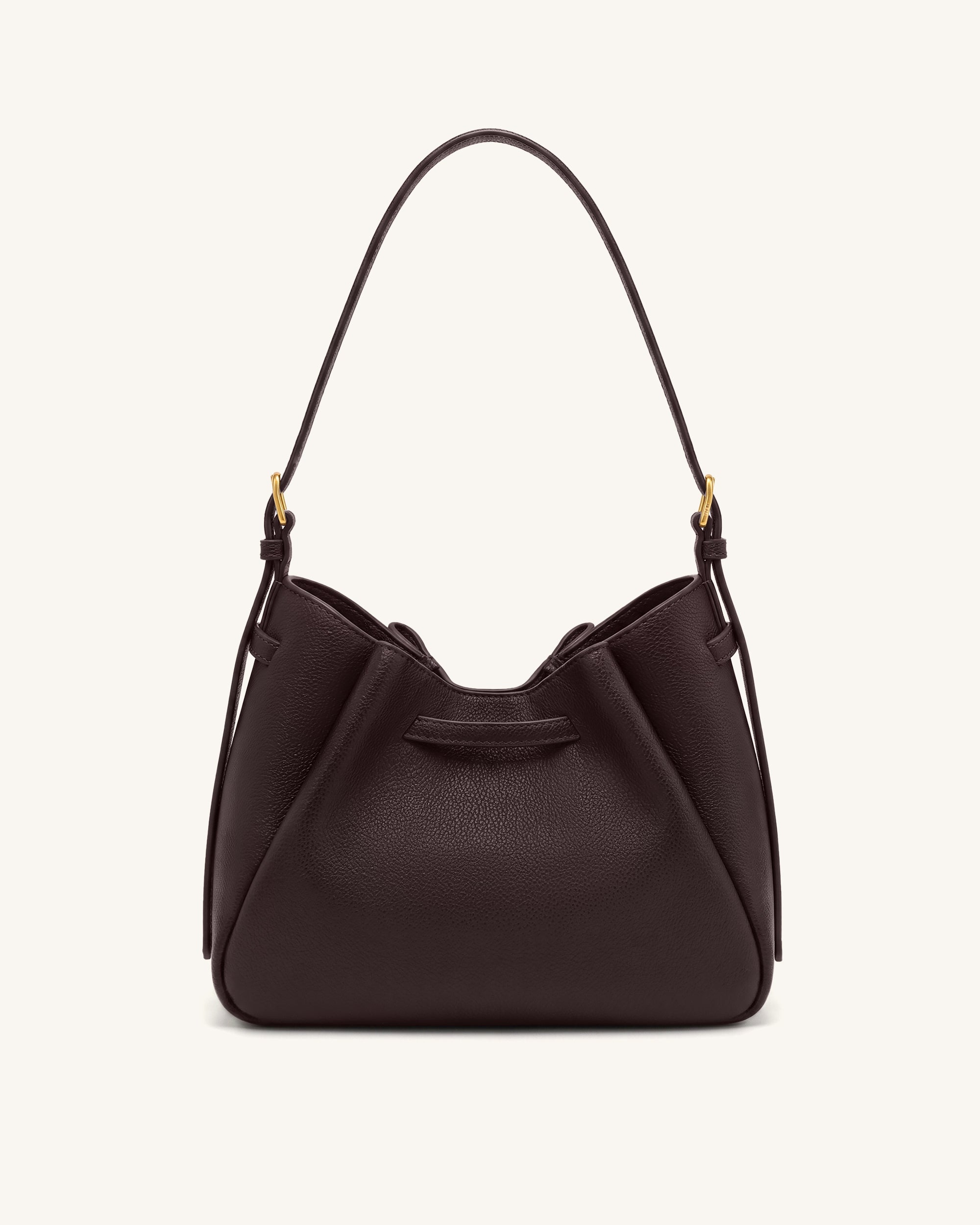 Mabel Soft Bow Shoulder Bag - Dark Brown - Image 3