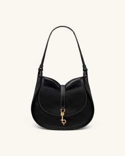 Arla Small Hobo Bag - Black Pebbled
